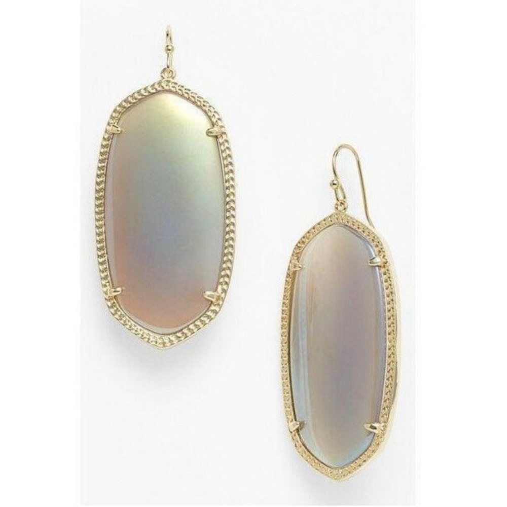 Kendra Scott Danielle earrings gold iridescent agate